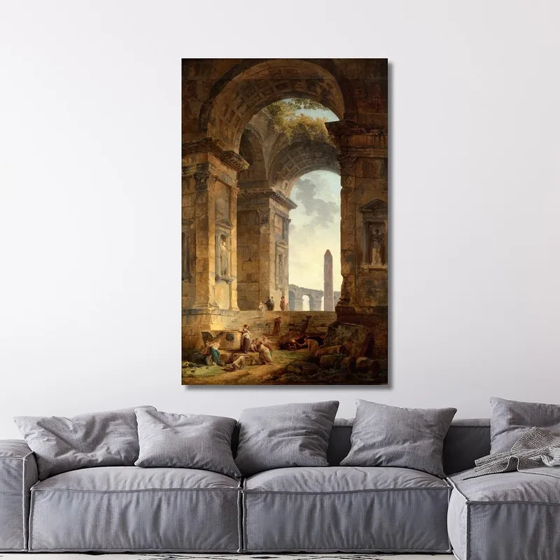 Ruinas Con Un Obelisco A Lo Lejos Hubert Robert