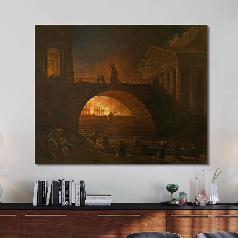 L'Incendio Di Roma Hubert Robert