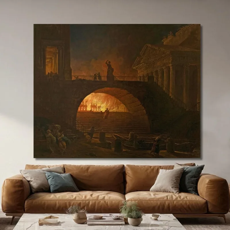 L'Incendio Di Roma Hubert Robert