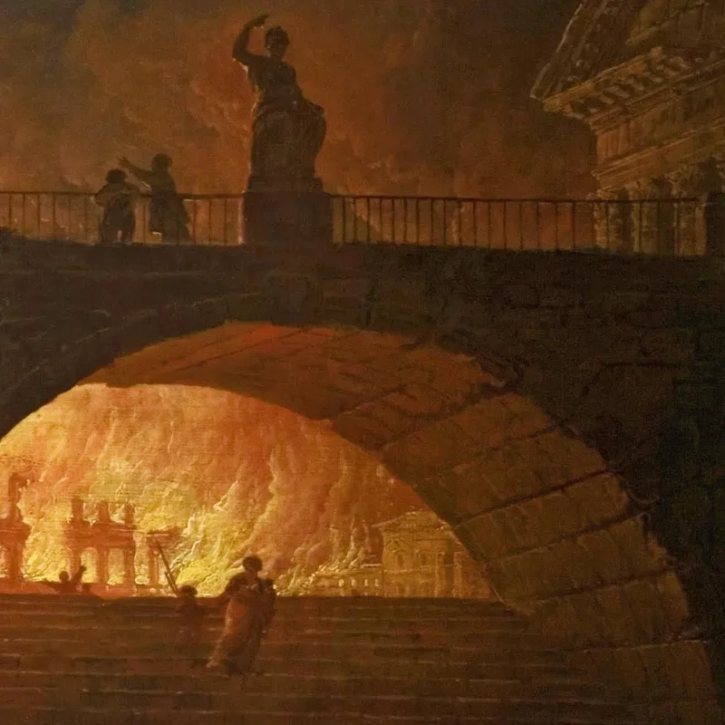 L'Incendio Di Roma Hubert Robert
