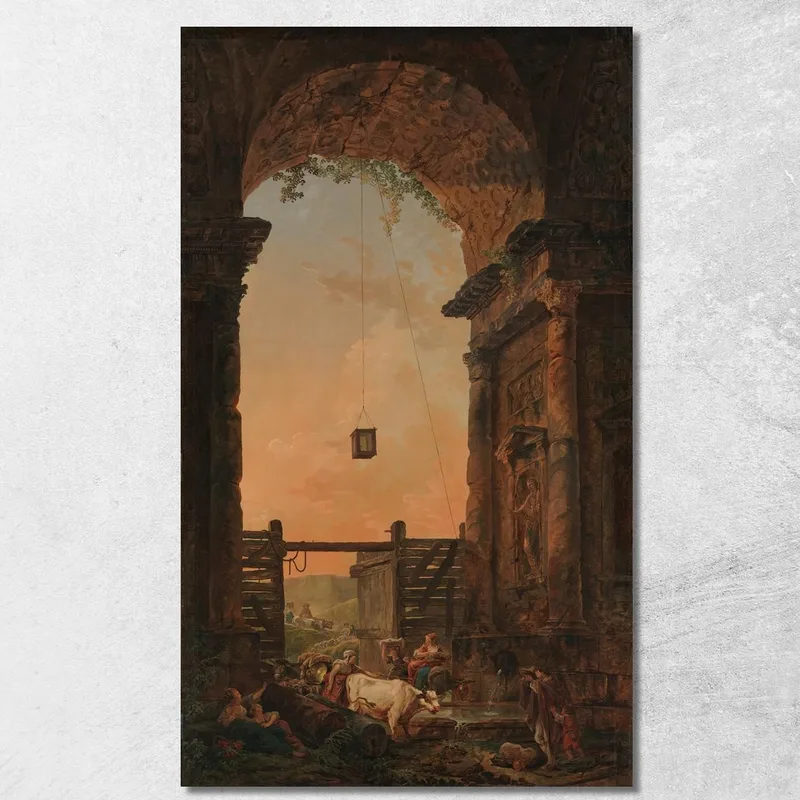 The Return Of The Cattle Hubert Robert canvas print