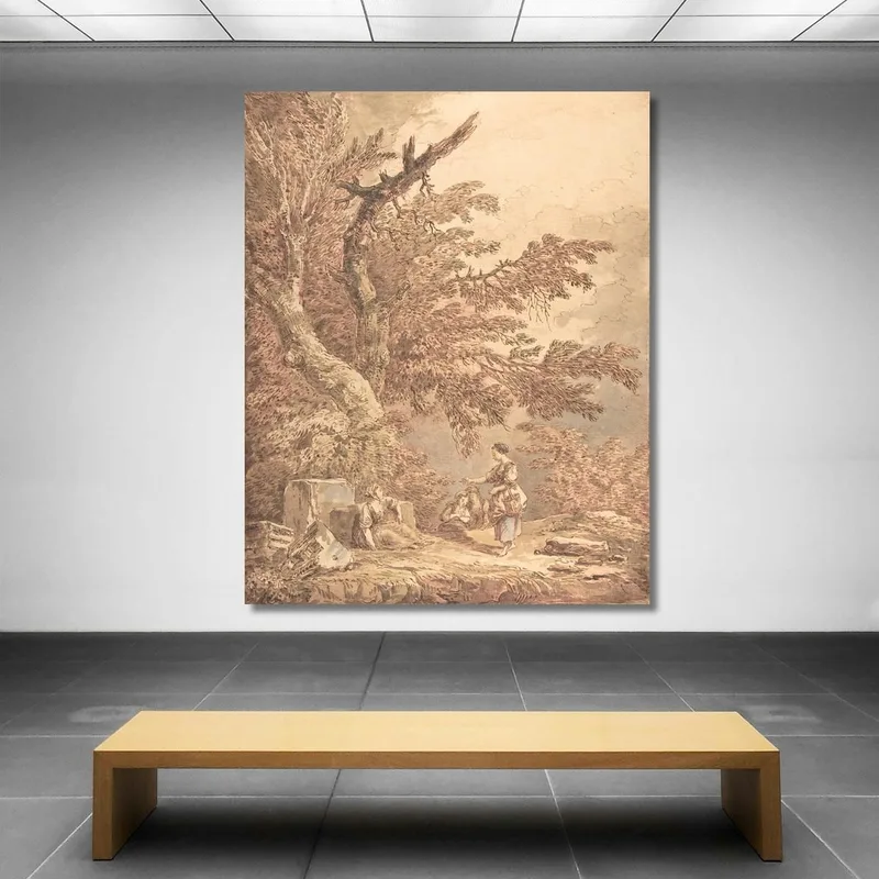 Mujeres Jóvenes En Un Paisaje Con Fragmentos Arquitectónicos Hubert Robert