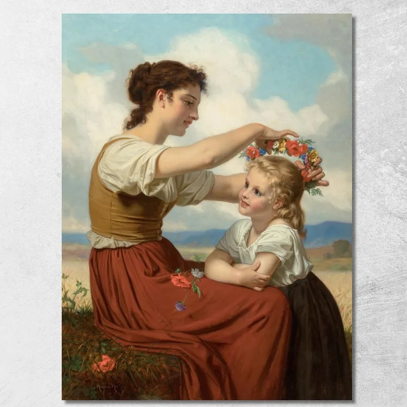 Corona De Flores Del Campo Hugues Merle cuadro en lienzo
