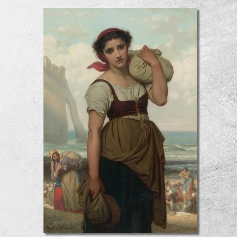 Lavandera De Étretat Hugues Merle cuadro en lienzo