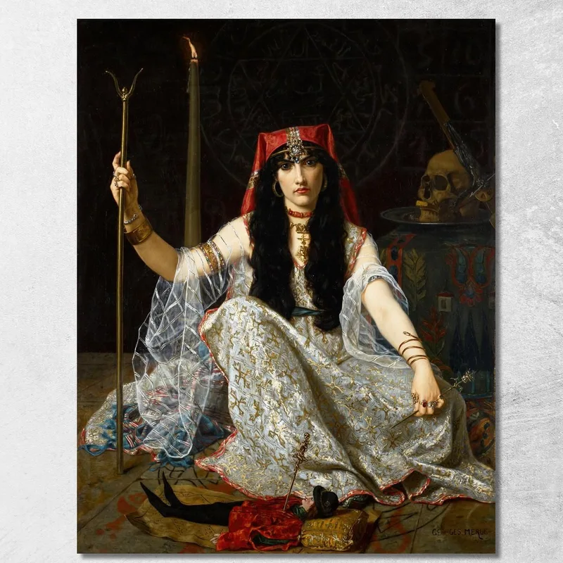 La Hechicera Hugues Merle cuadro en lienzo
