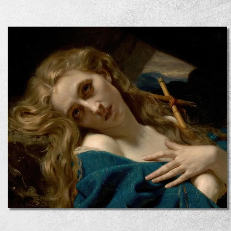 María Magdalena En La Cueva Hugues Merle cuadro en lienzo