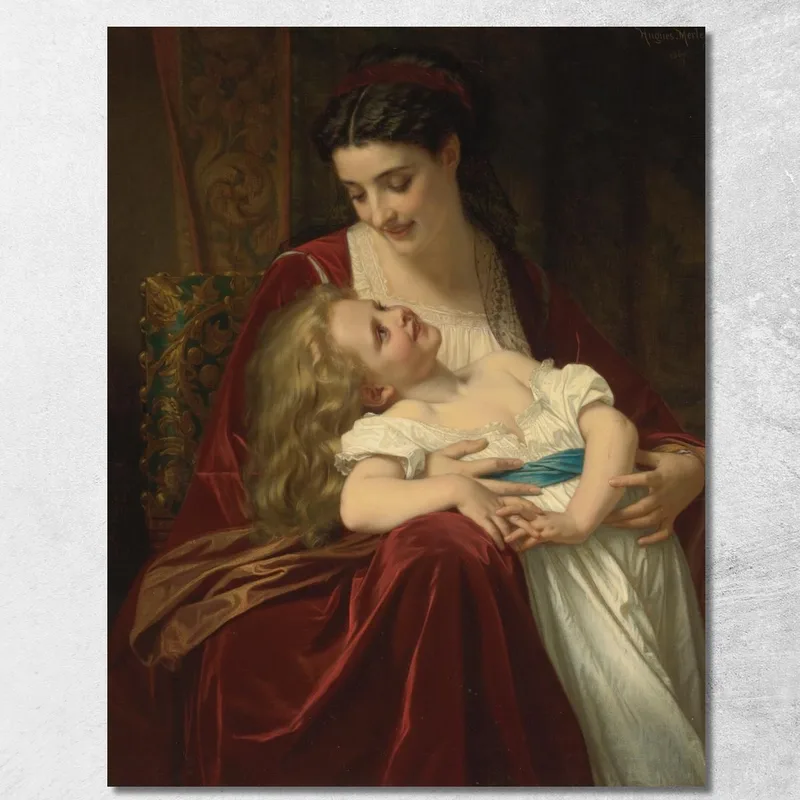 Afecto Maternal Hugues Merle cuadro en lienzo