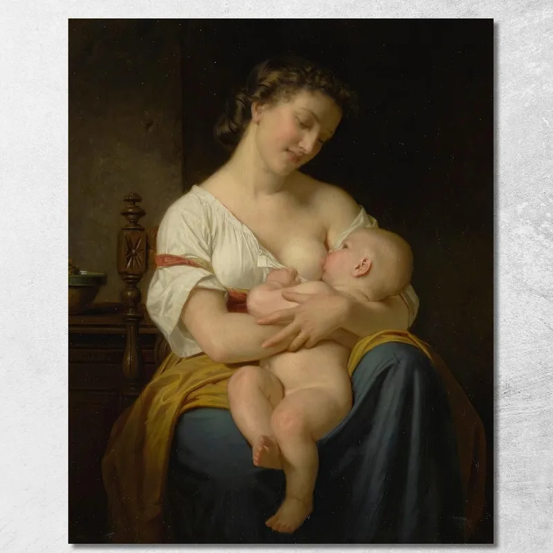 Madre E Hijo Hugues Merle cuadro en lienzo