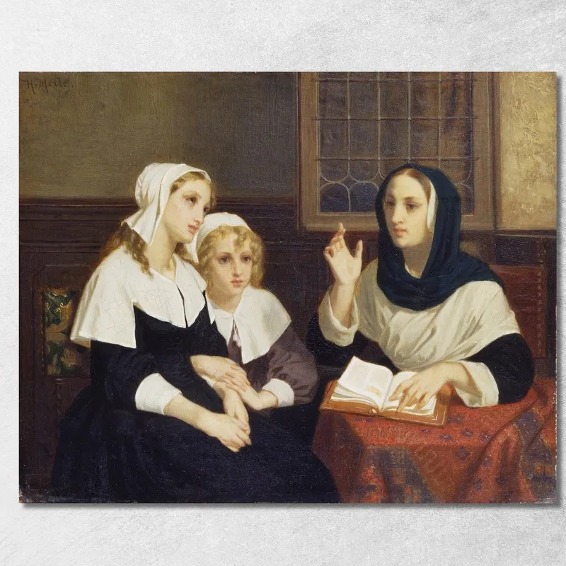 Leyendo La Biblia Hugues Merle cuadro en lienzo