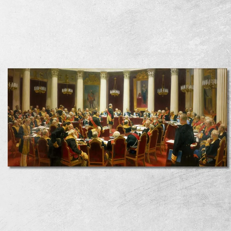 Feierliche Sitzung Des Staatsrates Ilya Efimovich Repin drucken auf leinwand