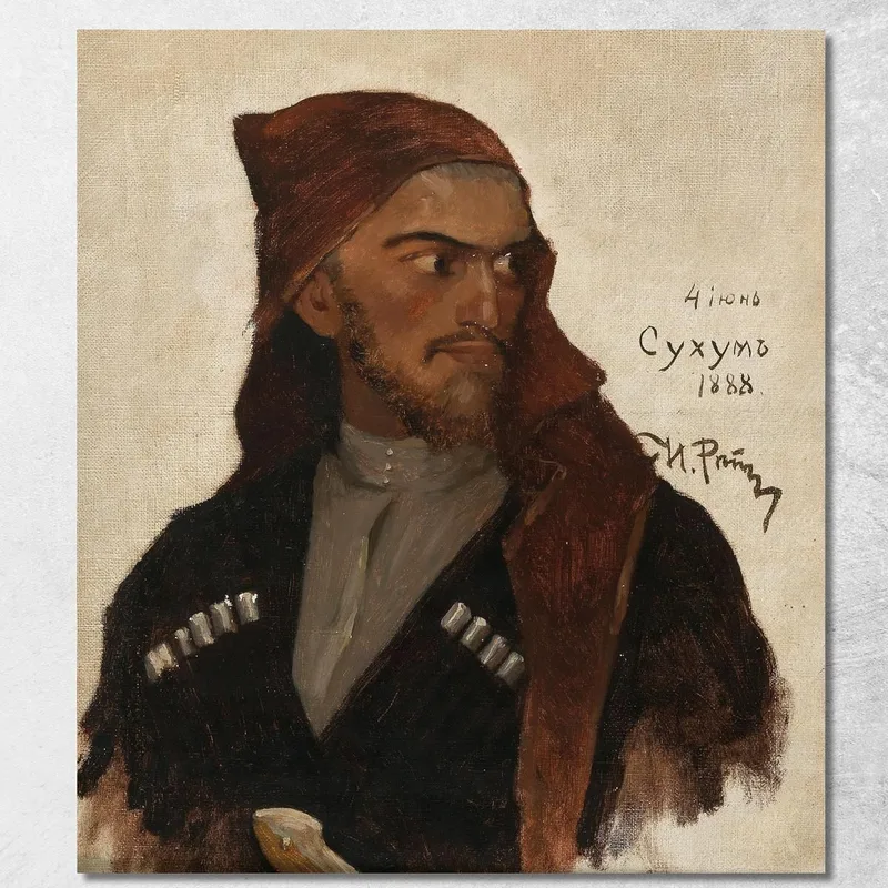 Porträt Eines Kabardischen Prinzen Ilya Efimovich Repin drucken auf leinwand