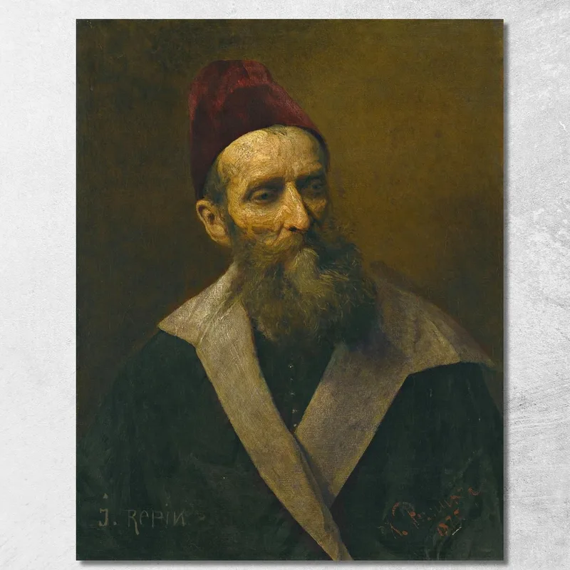 Porträt Eines Mannes Ilya Efimovich Repin drucken auf leinwand