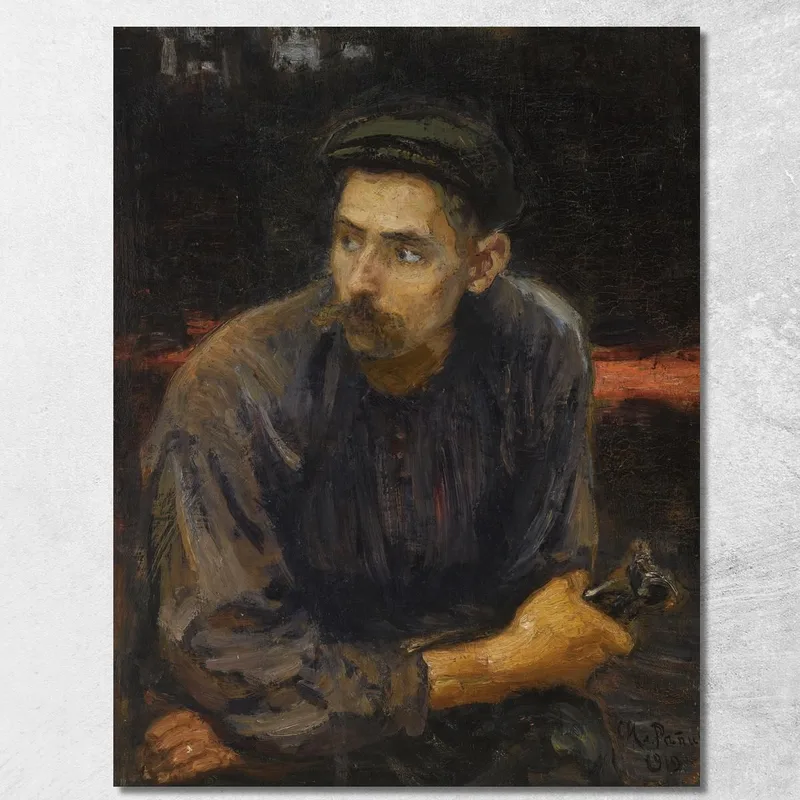 Porträt Eines Arbeiters Ilya Efimovich Repin drucken auf leinwand