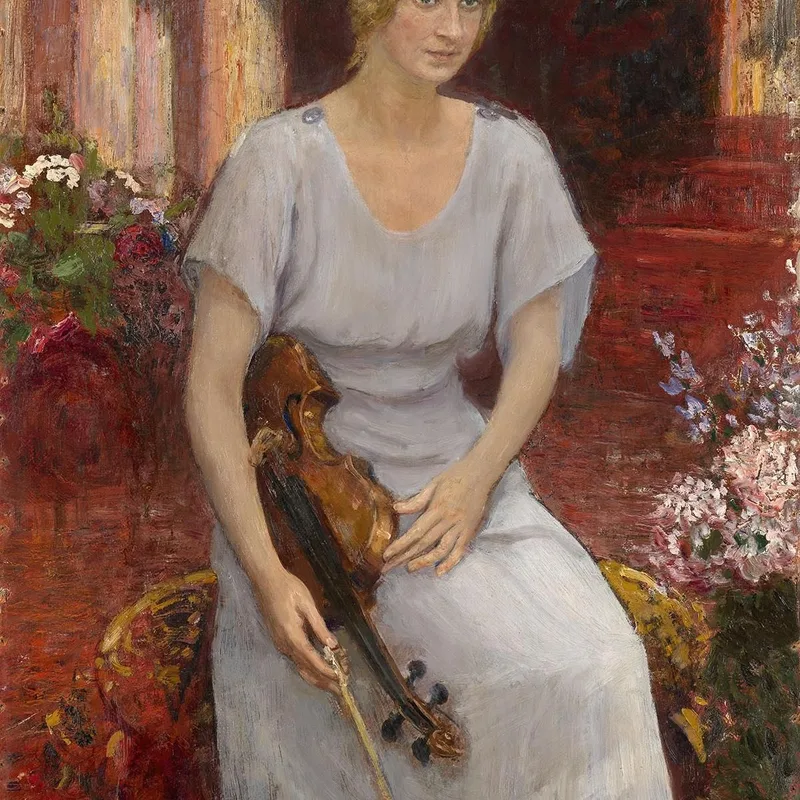 Porträt Der Geigerin Cecilia Hansen Ilya Efimovich Repin