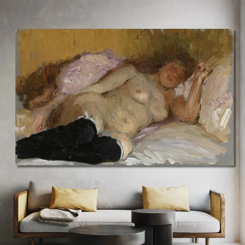 Die Frau Des Künstlers Natalia Nordman Schläft Ilya Efimovich Repin