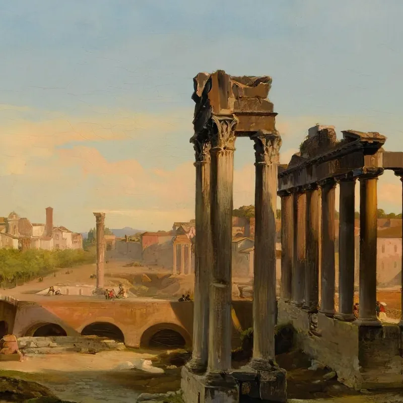 Roma Vista Del Foro A La Luz De La Tarde Ippolito Caffi