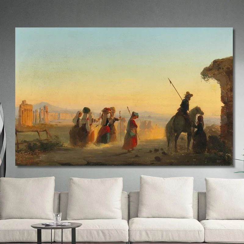 Rome The Via Appia At Dawn Ippolito Caffi
