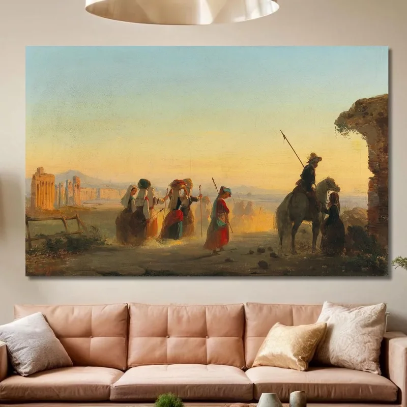 Rome The Via Appia At Dawn Ippolito Caffi