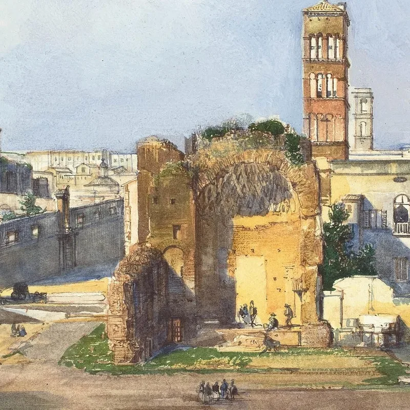 The Arch Of Titus And The Temple Of Venus And Rome Near The Roman Forum Ippolito Caffi