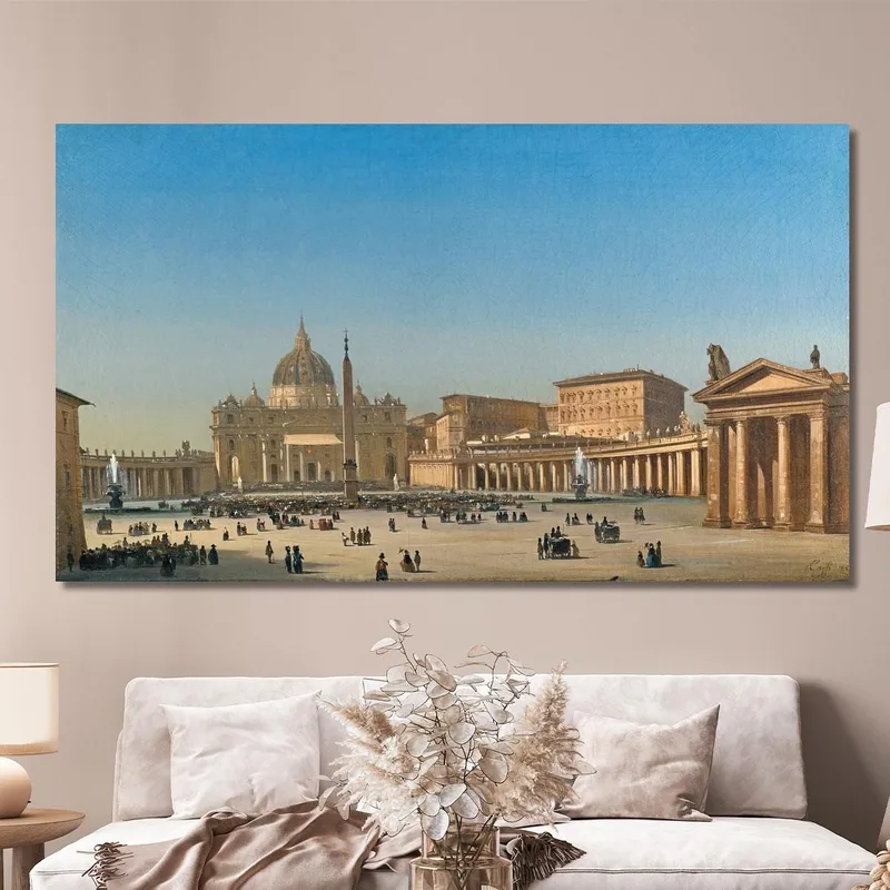 The Benediction Of Pius Ix In St Peter'S Square Rome Ippolito Caffi