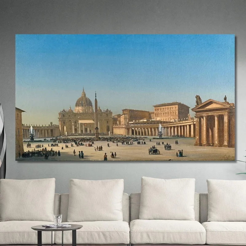 The Benediction Of Pius Ix In St Peter'S Square Rome Ippolito Caffi