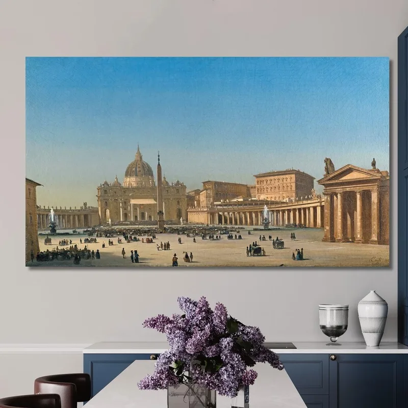 The Benediction Of Pius Ix In St Peter'S Square Rome Ippolito Caffi