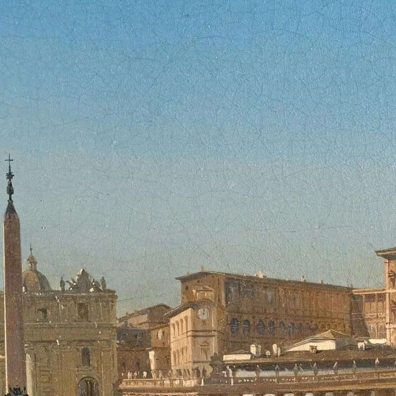 The Benediction Of Pius Ix In St Peter'S Square Rome Ippolito Caffi