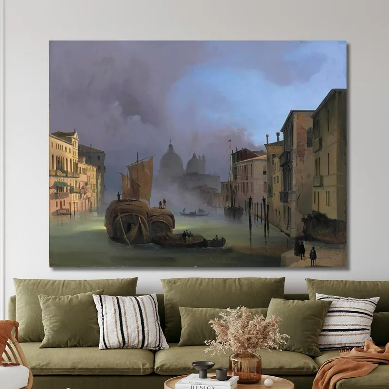 Le Grand Canal De Venise Depuis Le Ponte Dell'Accademia Avec Santa Maria Della Salute Ippolito Caffi