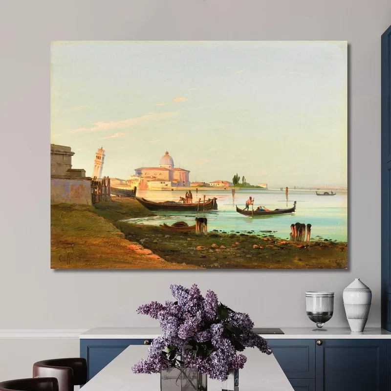 Venice A View Of San Pietro Di Castello Ippolito Caffi