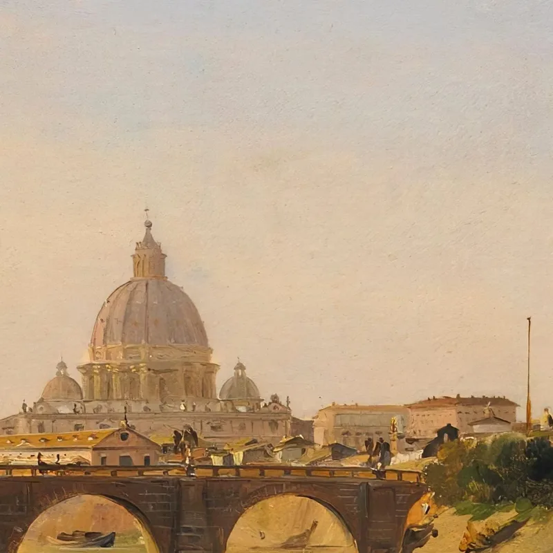 View Of The Castel Sant'Angelo Rome Ippolito Caffi