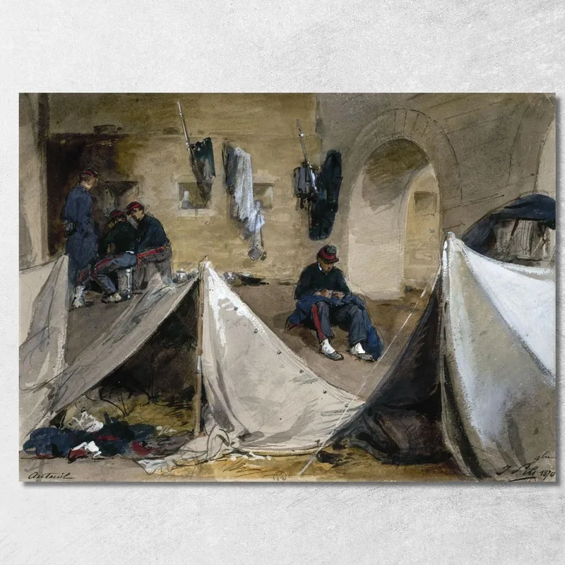 Campamento De Móviles Bretones Bajo El Viaducto De Auteuil En 1870 Isidore Pils cuadro en lienzo