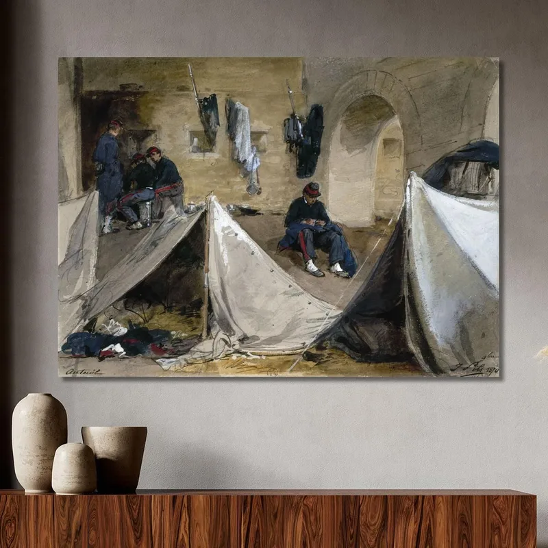 Campamento De Móviles Bretones Bajo El Viaducto De Auteuil En 1870 Isidore Pils