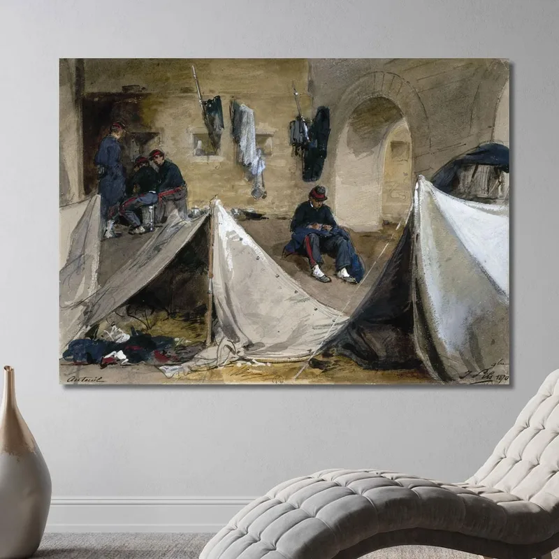Campamento De Móviles Bretones Bajo El Viaducto De Auteuil En 1870 Isidore Pils