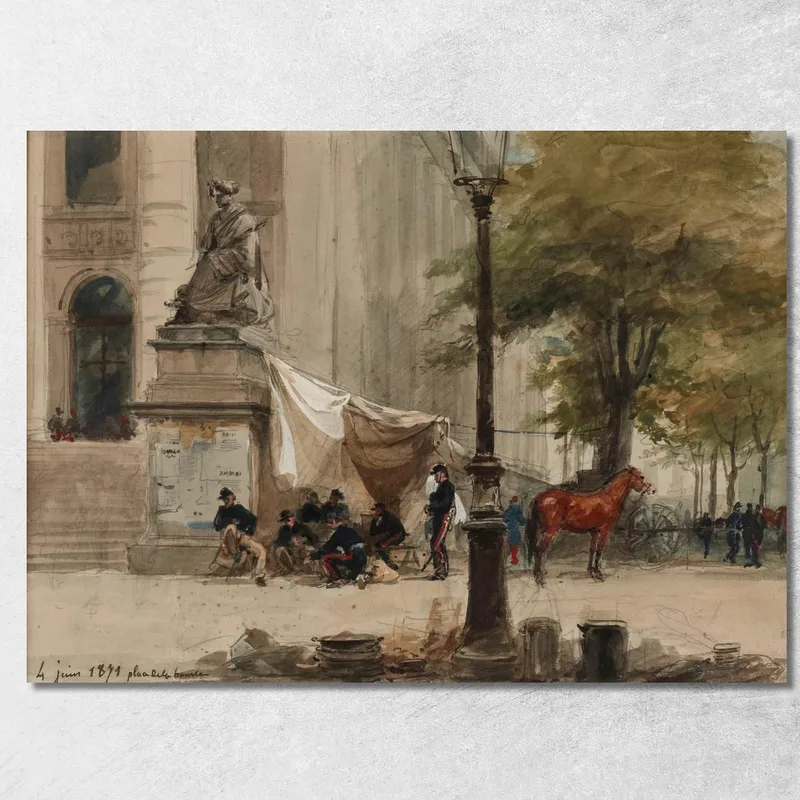 Campamento De Artillería En La Plaza De La Bolsa, 4 De Junio De 1871 Isidore Pils cuadro en lienzo