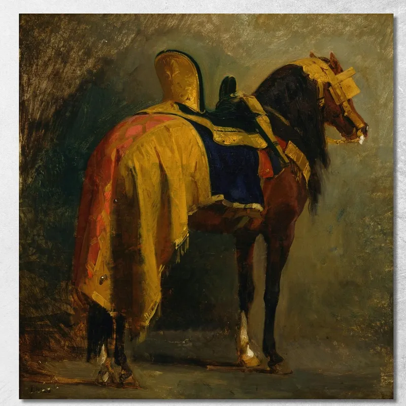 Caballo Enjaezado Isidore Pils cuadro en lienzo