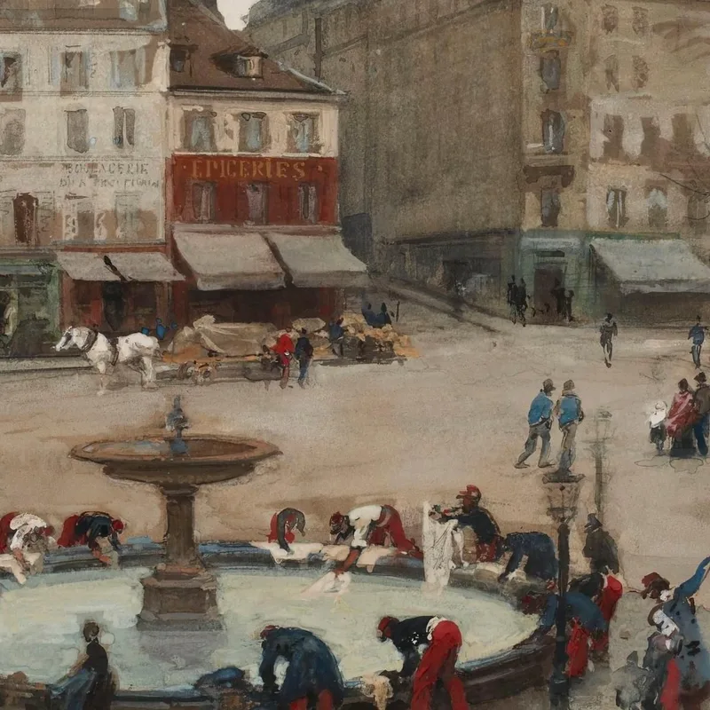 Laundry At Place Pigalle March 1871 Isidore Pils