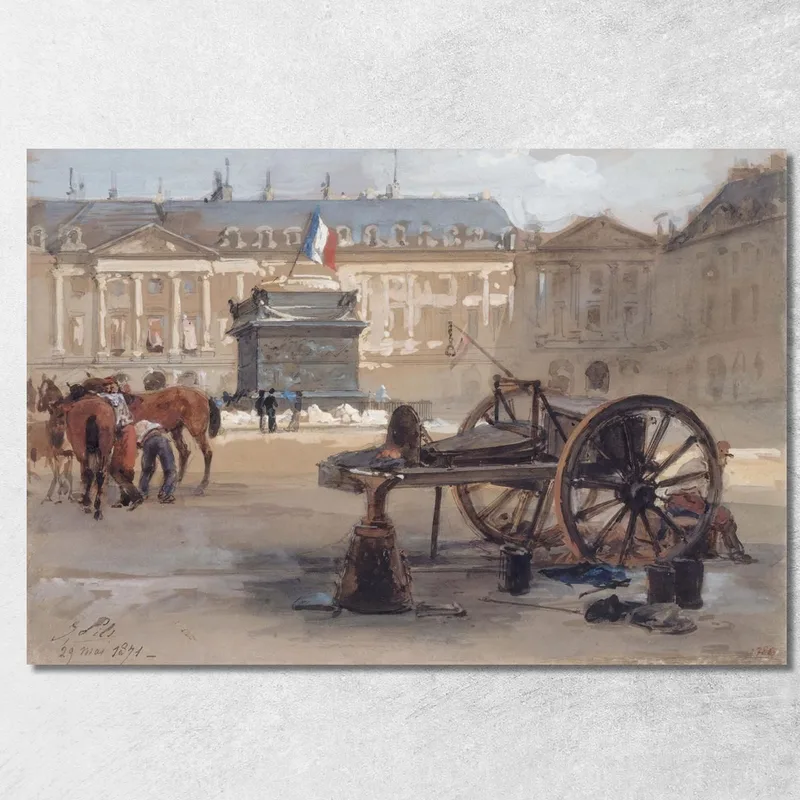 La Plaza Vendôme Después De La Caída De La Columna Isidore Pils cuadro en lienzo