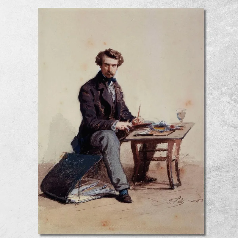 Retrato Del Artista Isidore Pils cuadro en lienzo