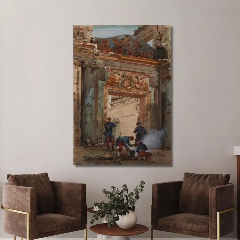 Ruines Du Salon De Mars Au Palais De Saint-Cloud En 1871 Isidore Pils