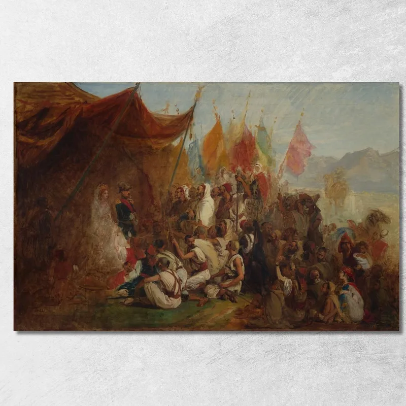 Boceto Para La Recepción Del Emperador Napoleón Iii Y La Emperatriz Eugenia Por Los Líderes Cabileños En Argel El 18 De Septiembre De 1860 Isidore Pils cuadro en lienzo