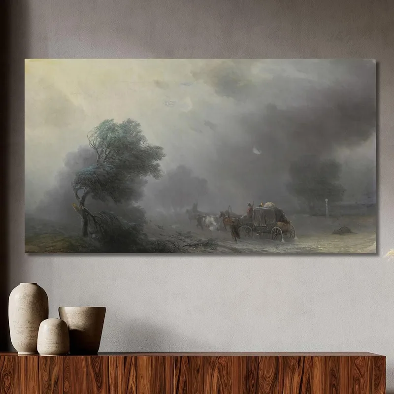 Carrosse Sous Une Tempête Ivan Konstantinovich Aivazovsky