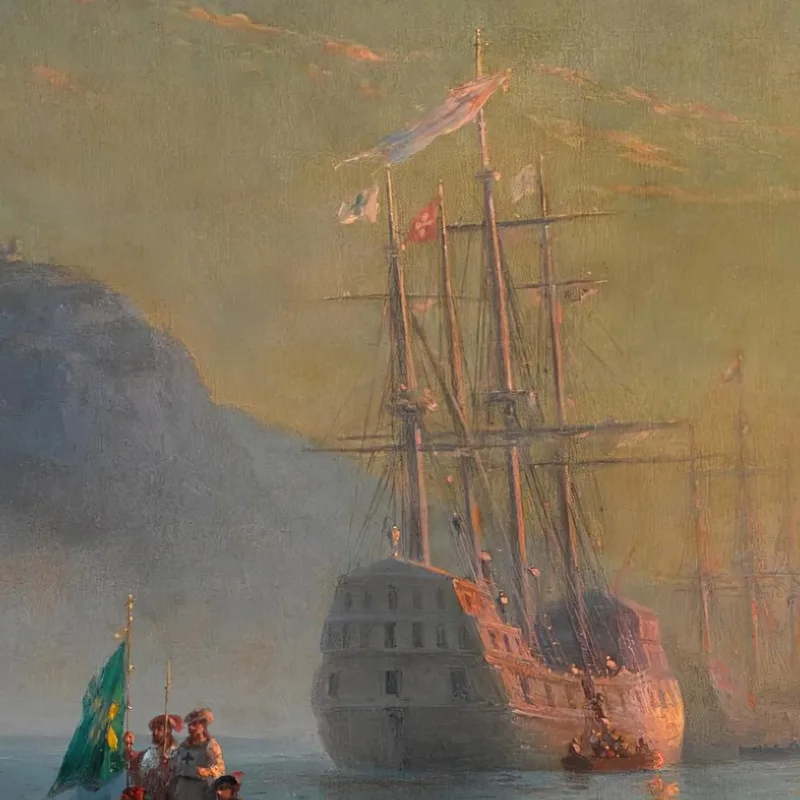 L'Adieu De Christophe Colomb Avant De Partir Pour Son Voyage Depuis Palos En Espagne Ivan Konstantinovich Aivazovsky