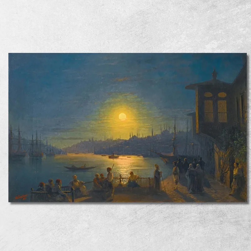 Salida De La Luna Sobre El Cuerno De Oro Ivan Konstantinovich Aivazovsky cuadro en lienzo