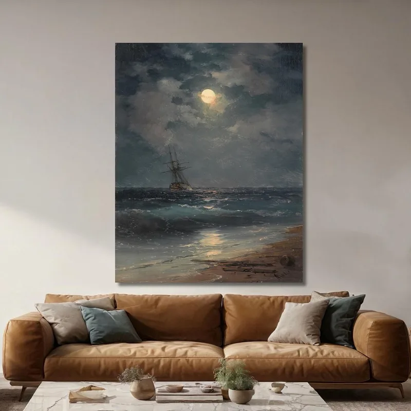 Navire Au Clair De Lune Ivan Konstantinovich Aivazovsky