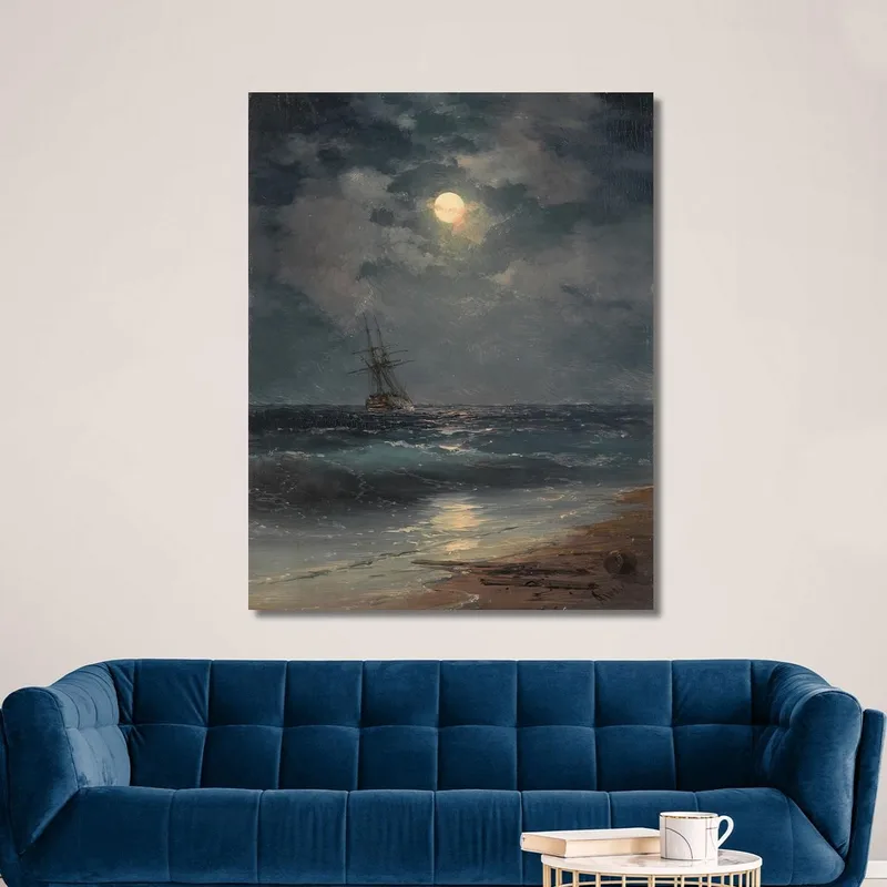 Navire Au Clair De Lune Ivan Konstantinovich Aivazovsky