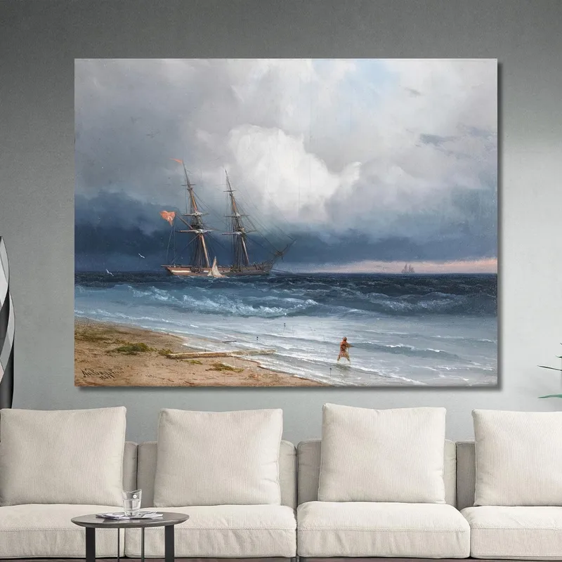 Navire Près Du Rivage Ivan Konstantinovich Aivazovsky
