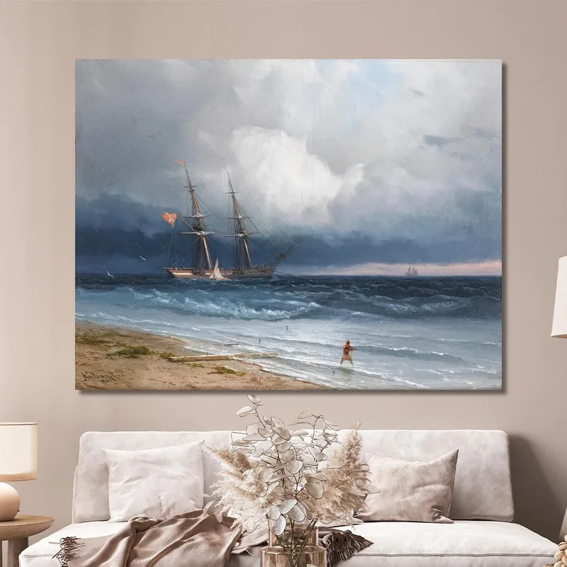 Navire Près Du Rivage Ivan Konstantinovich Aivazovsky