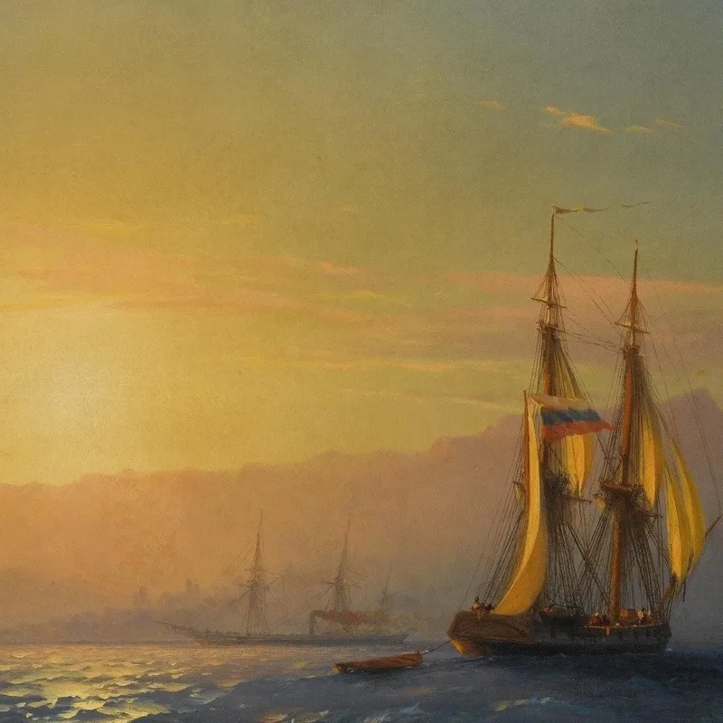 Coucher De Soleil Sur La Mer Ivan Konstantinovich Aivazovsky