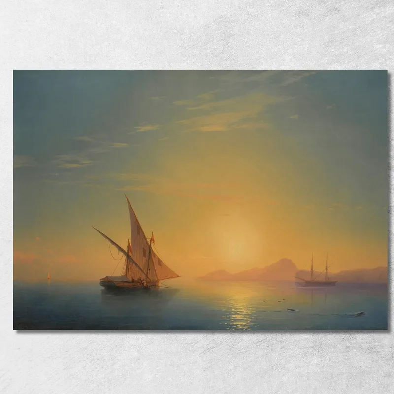 Tramonto Su Ischia Ivan Konstantinovich Aivazovsky quadro stampa su tela