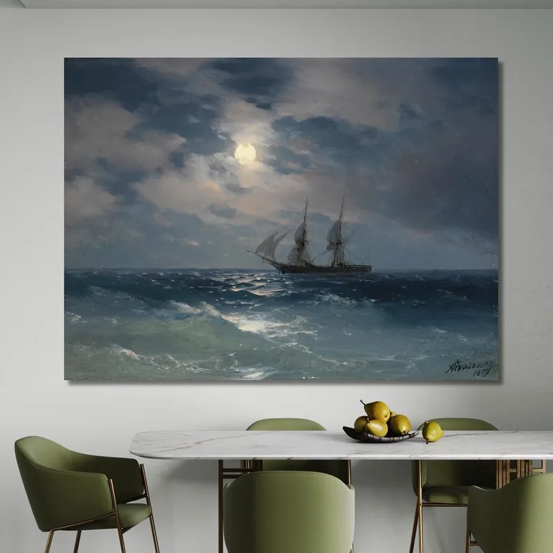 Il Brigantino Mercury Al Chiaro Di Luna Ivan Konstantinovich Aivazovsky